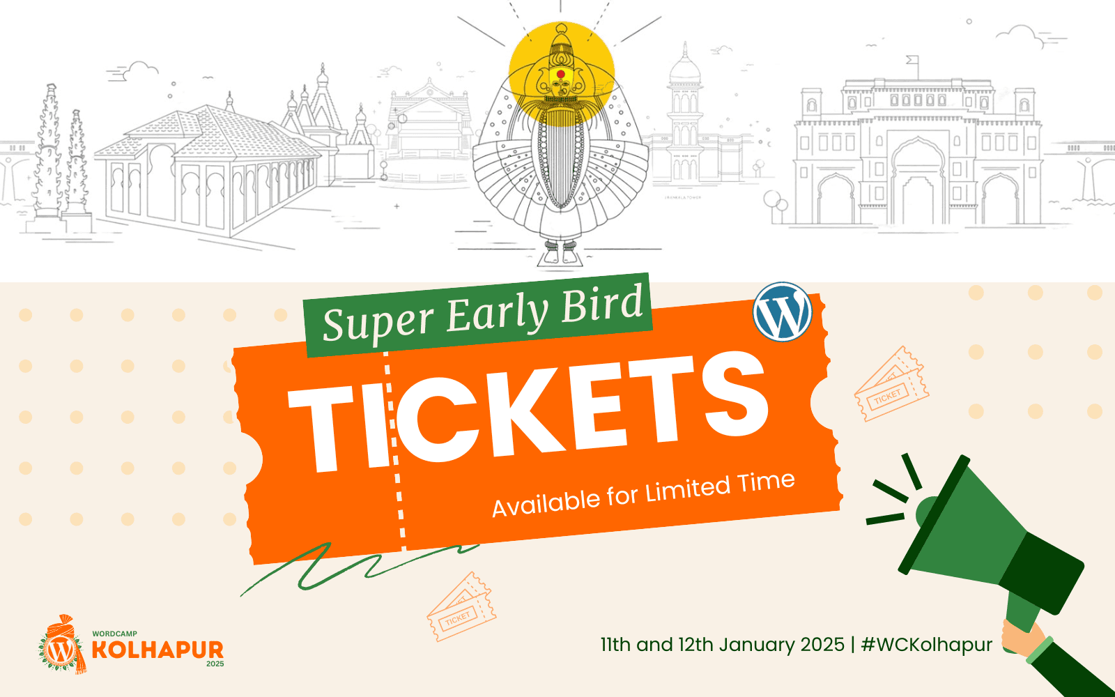 Super Early Bird Tickets for WordCamp Kolhapur 2025!