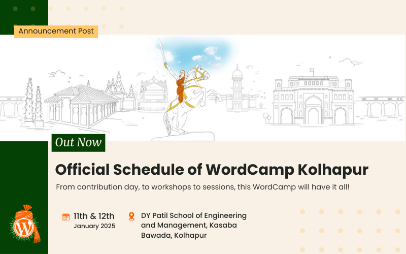 The Official Schedule for WordCamp Kolhapur 2025 is Here!