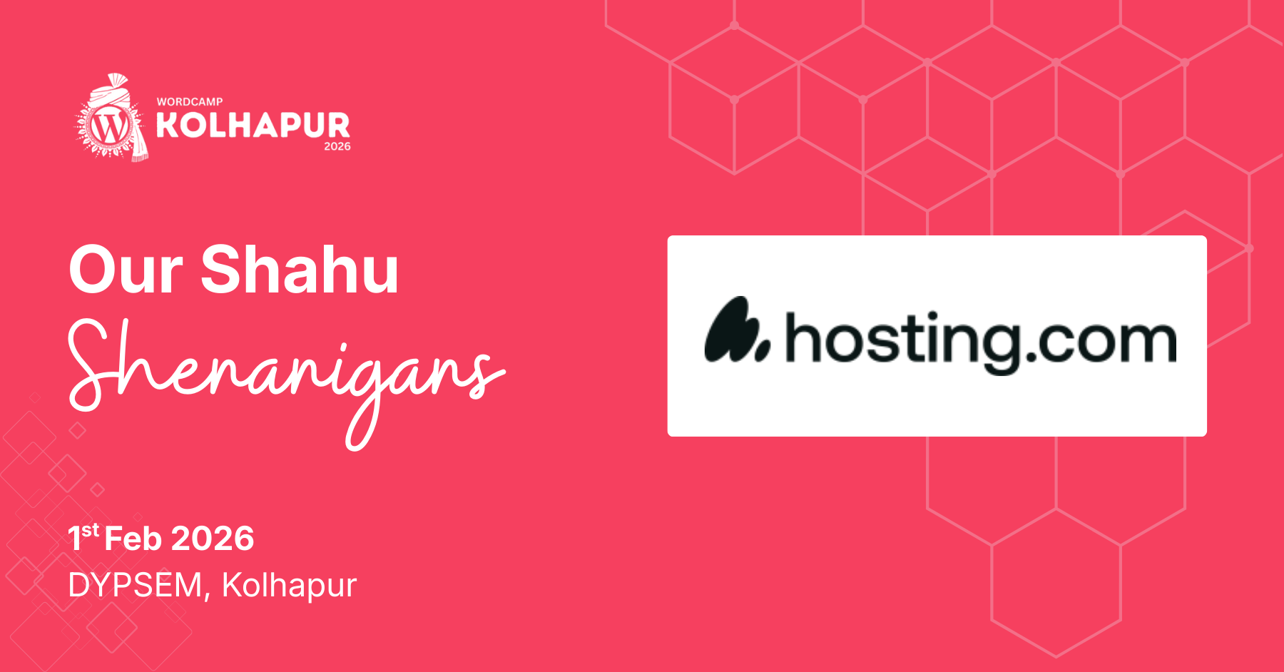 Thank You to Hosting.com, our Shahu Shenanigans Sponsor for WordCamp Kolhapur 2026!