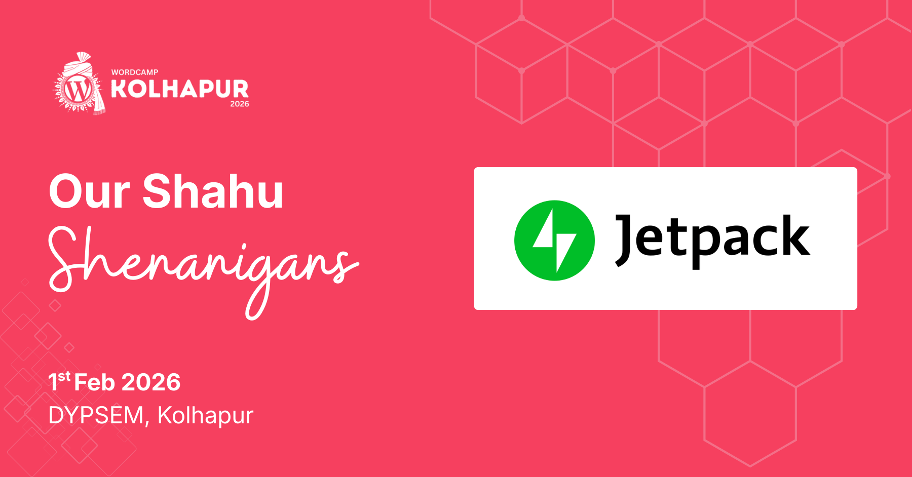 Thank You to Jetpack, our Shahu Shenanigans Sponsor for WordCamp Kolhapur 2026!