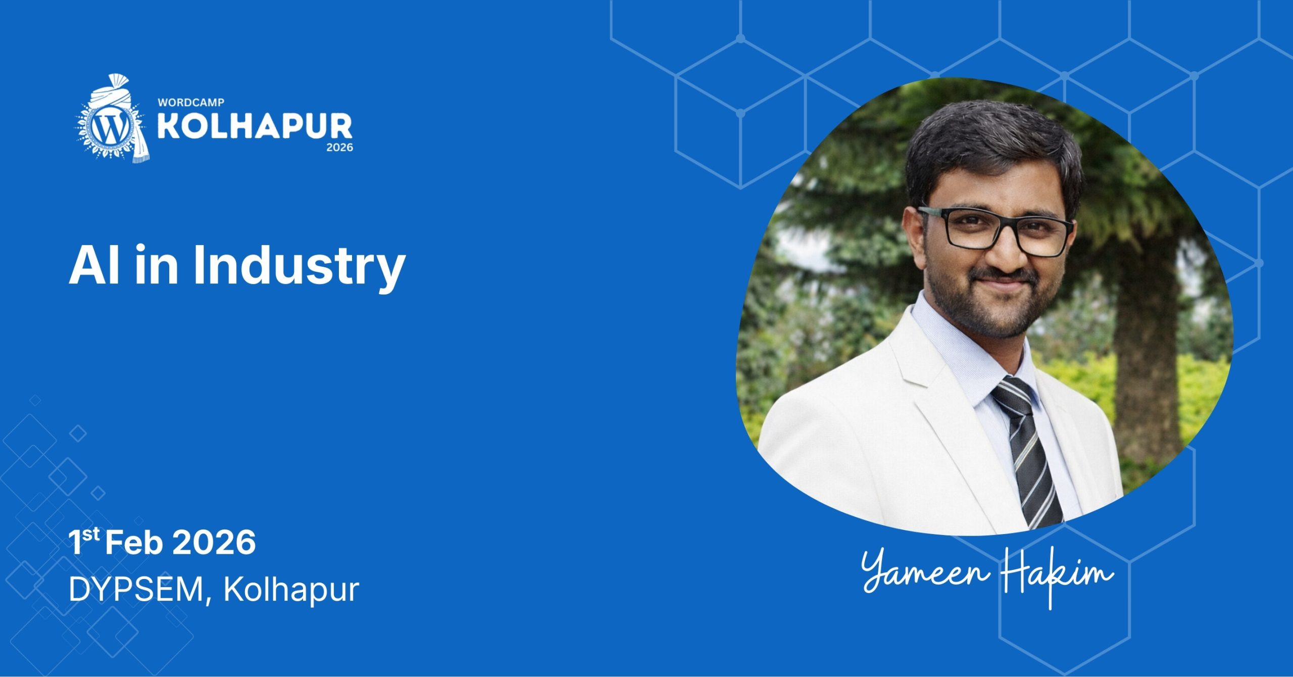 Yameen Hakim brings Navigating the AI Landscape: From ML to Agentic AI to WordCamp Kolhapur 2026!